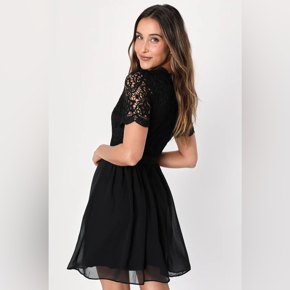 NWT - Black Lace Skater Dress. Size Small. - Picture 4 of 5